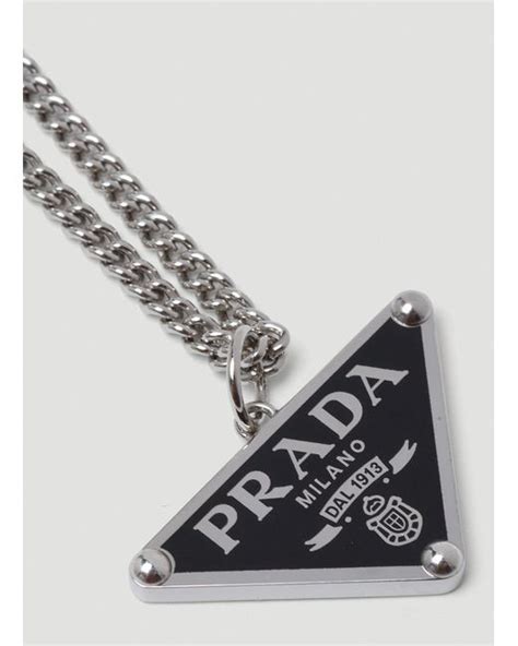 prada necklace triangle|prada necklace triangle black.